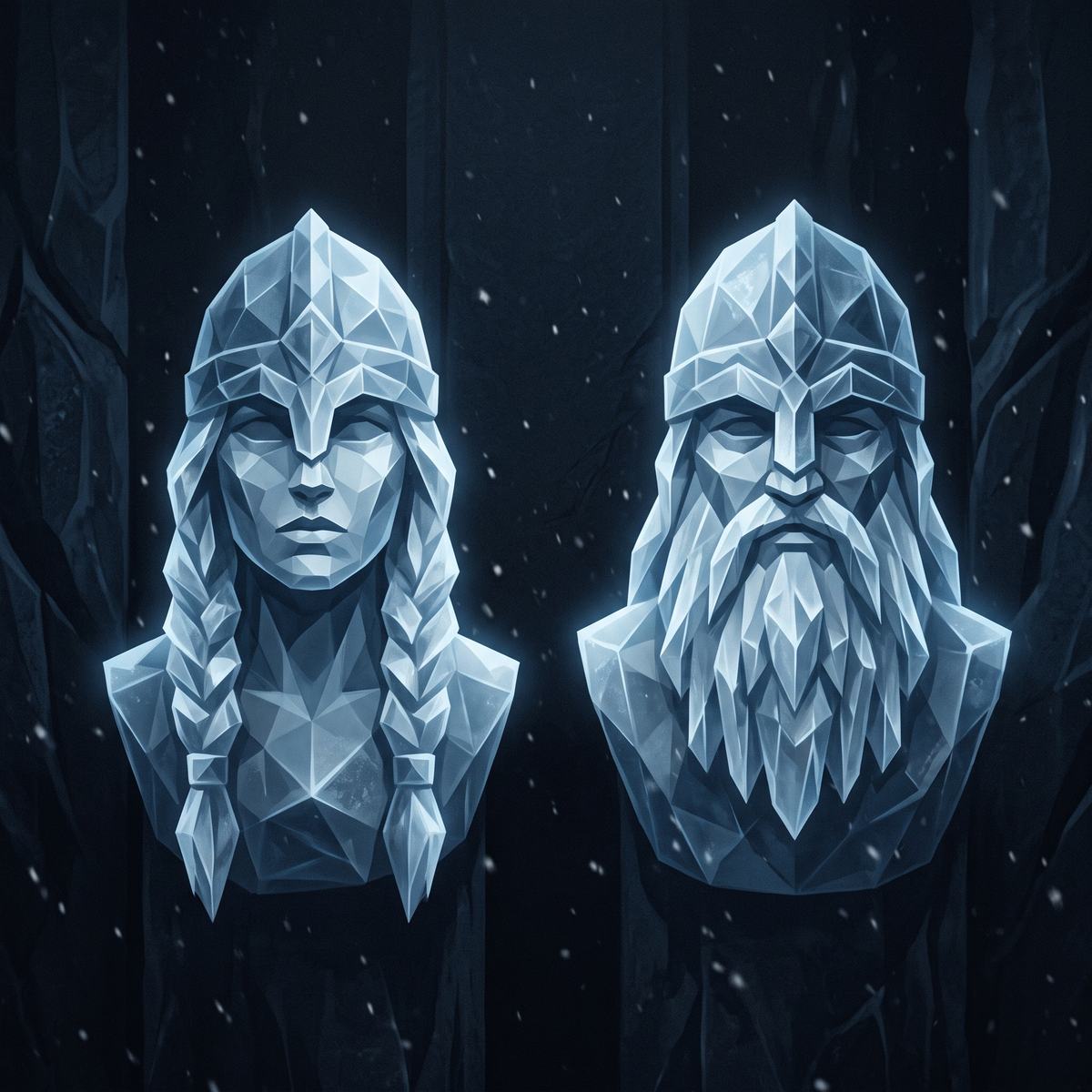 La Guerrière et le Guerrier — les deux vikings de glace de la Traversée